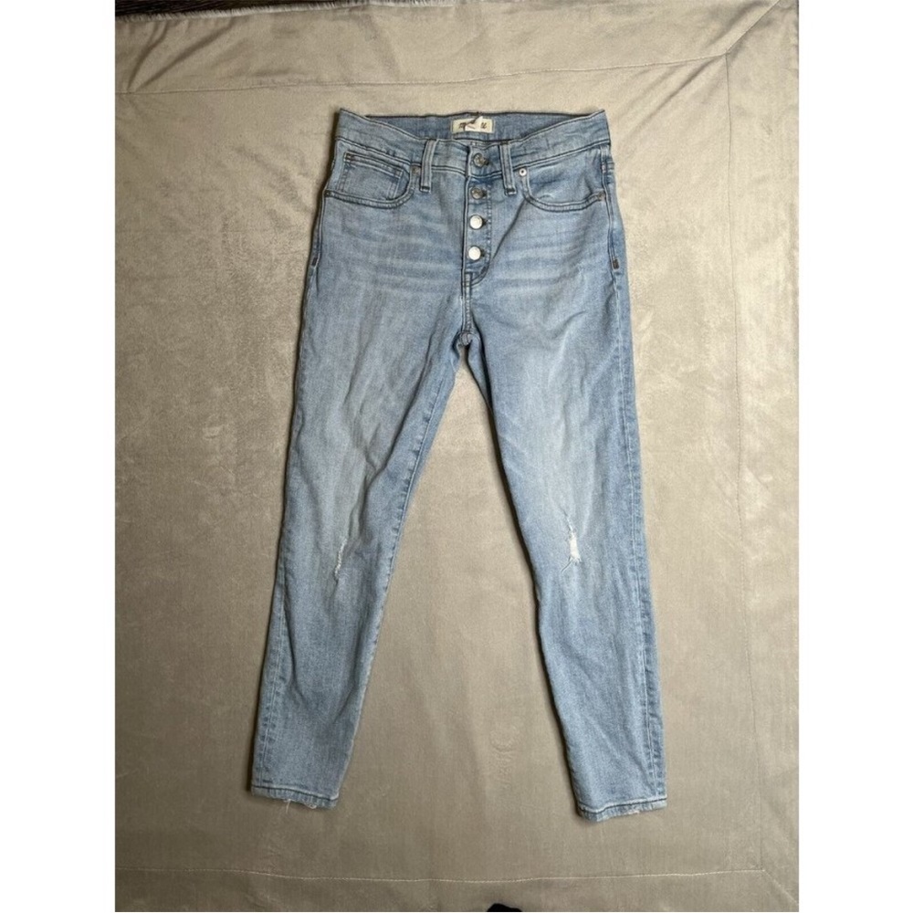 Madewell High Rise Skinny Light Wash Jeans Slight Distressing Womens Size 27
